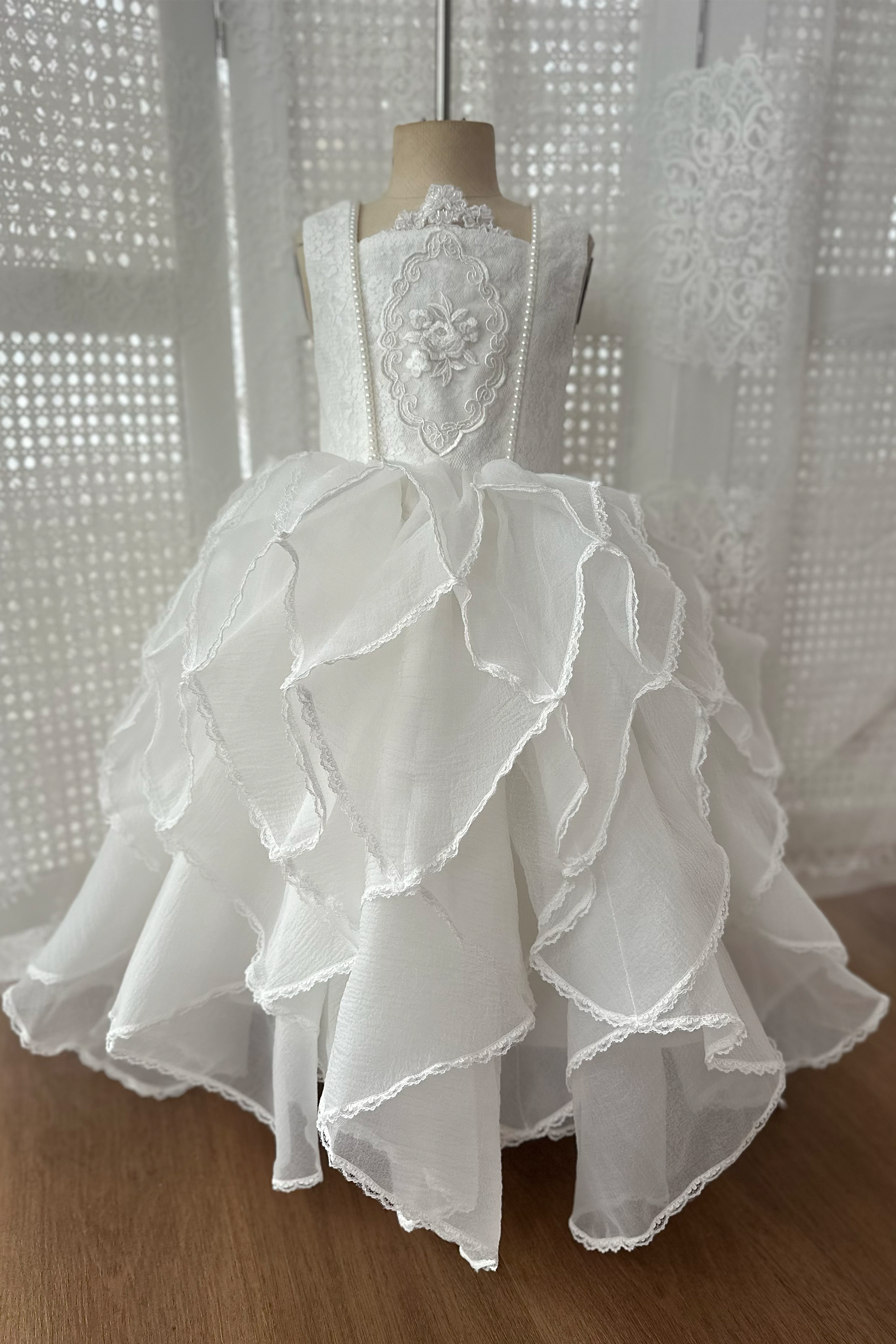 Antique Honeycomb Tiered Frock