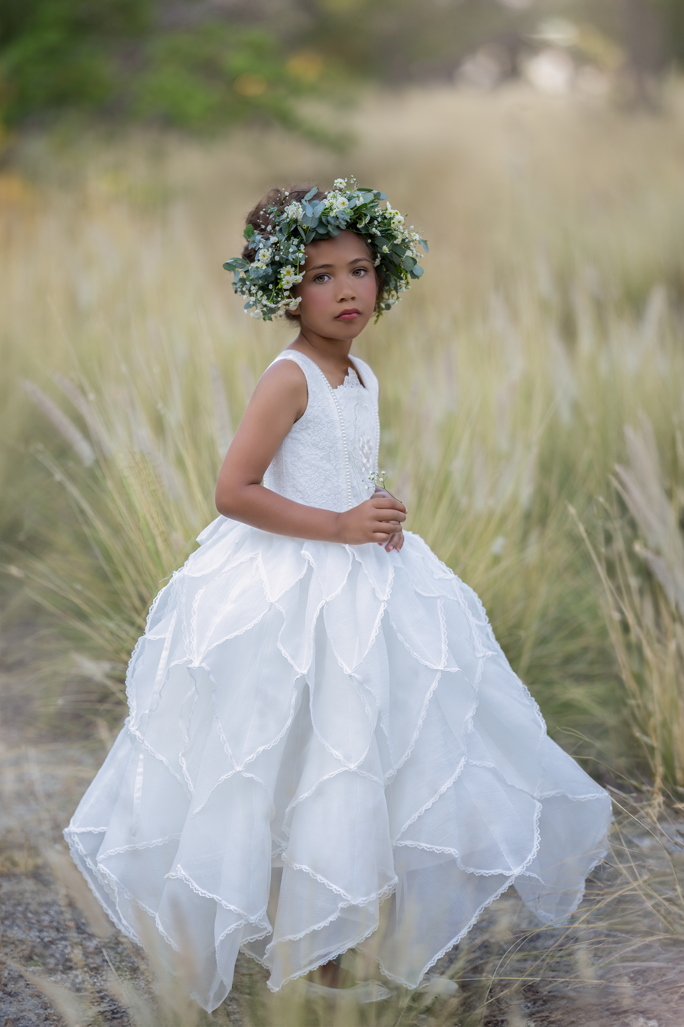 Antique Honeycomb Tiered Frock