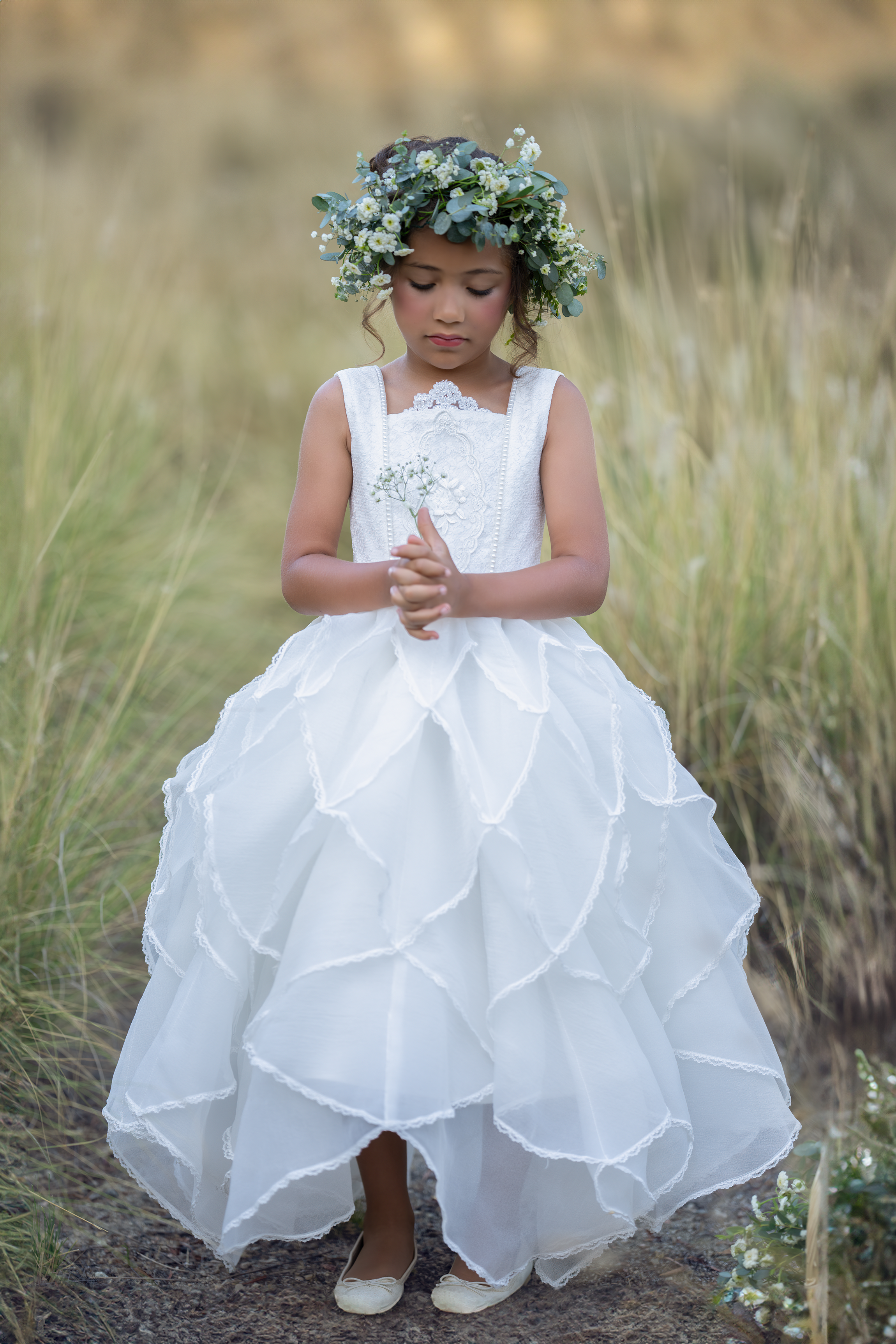 Antique Honeycomb Tiered Frock