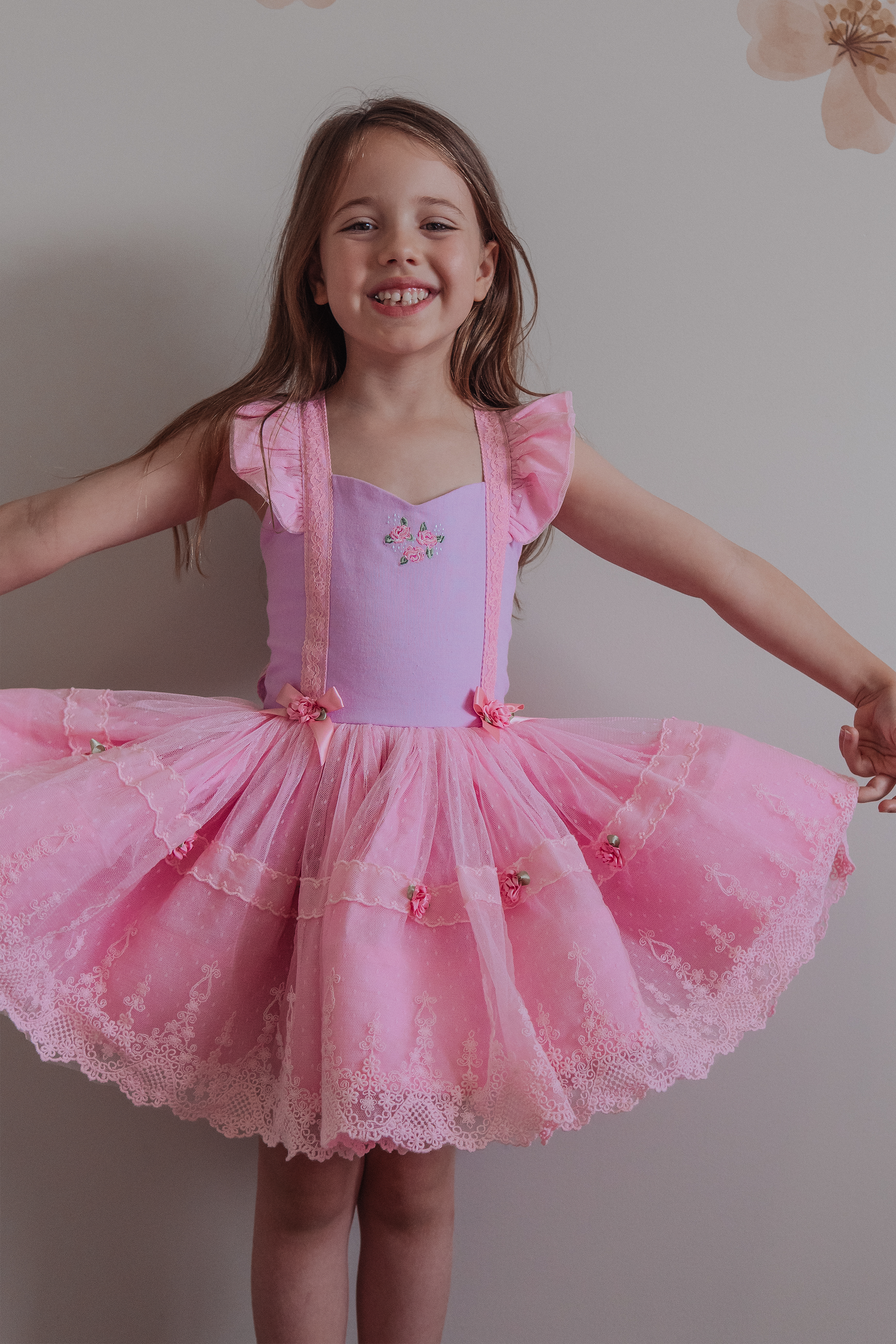 dress, pink, dollcake, new, clothing, toddler, girls, easter, front view