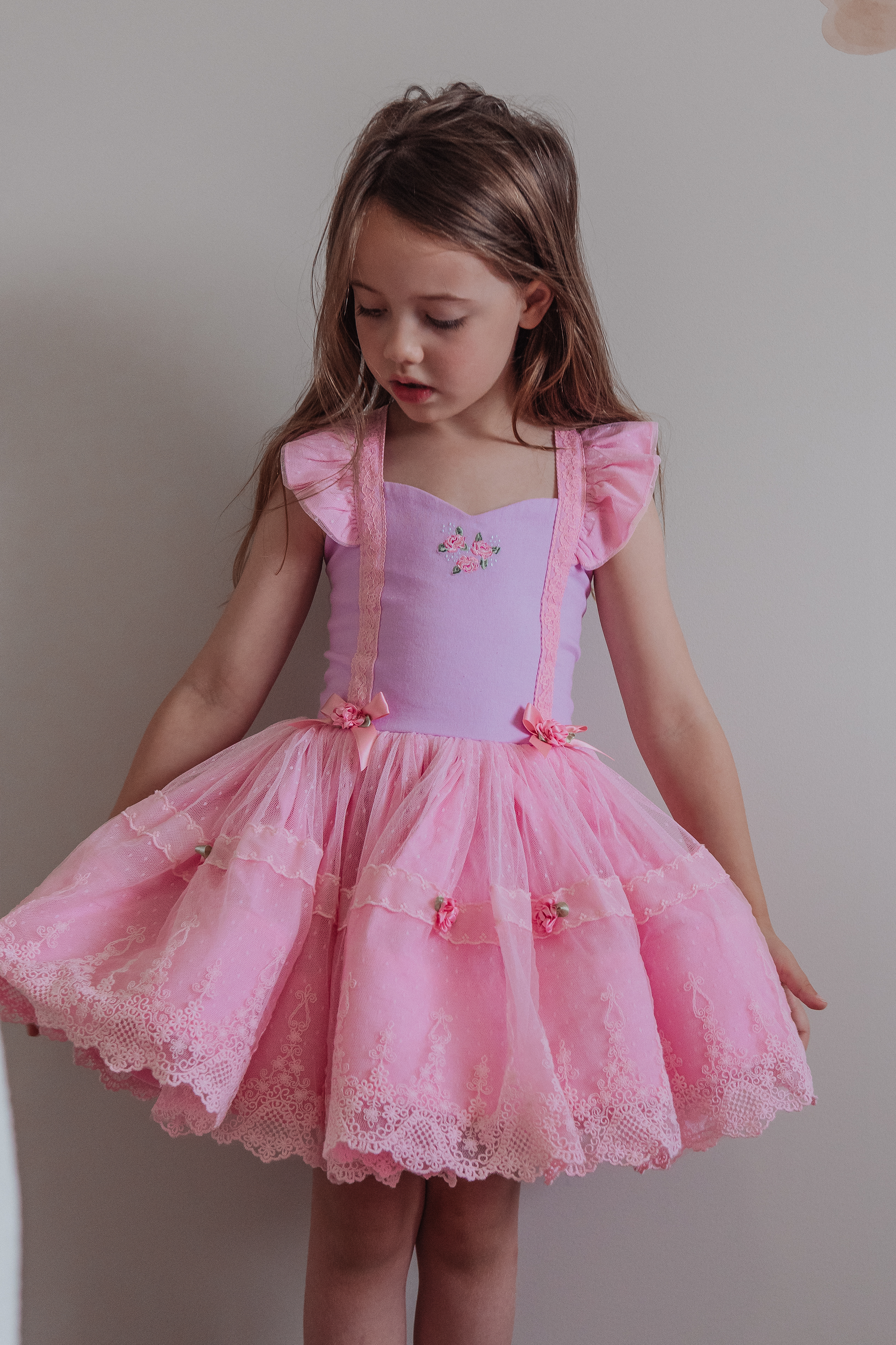 dress, pink, dollcake, new, clothing, toddler, girls, easter, front view