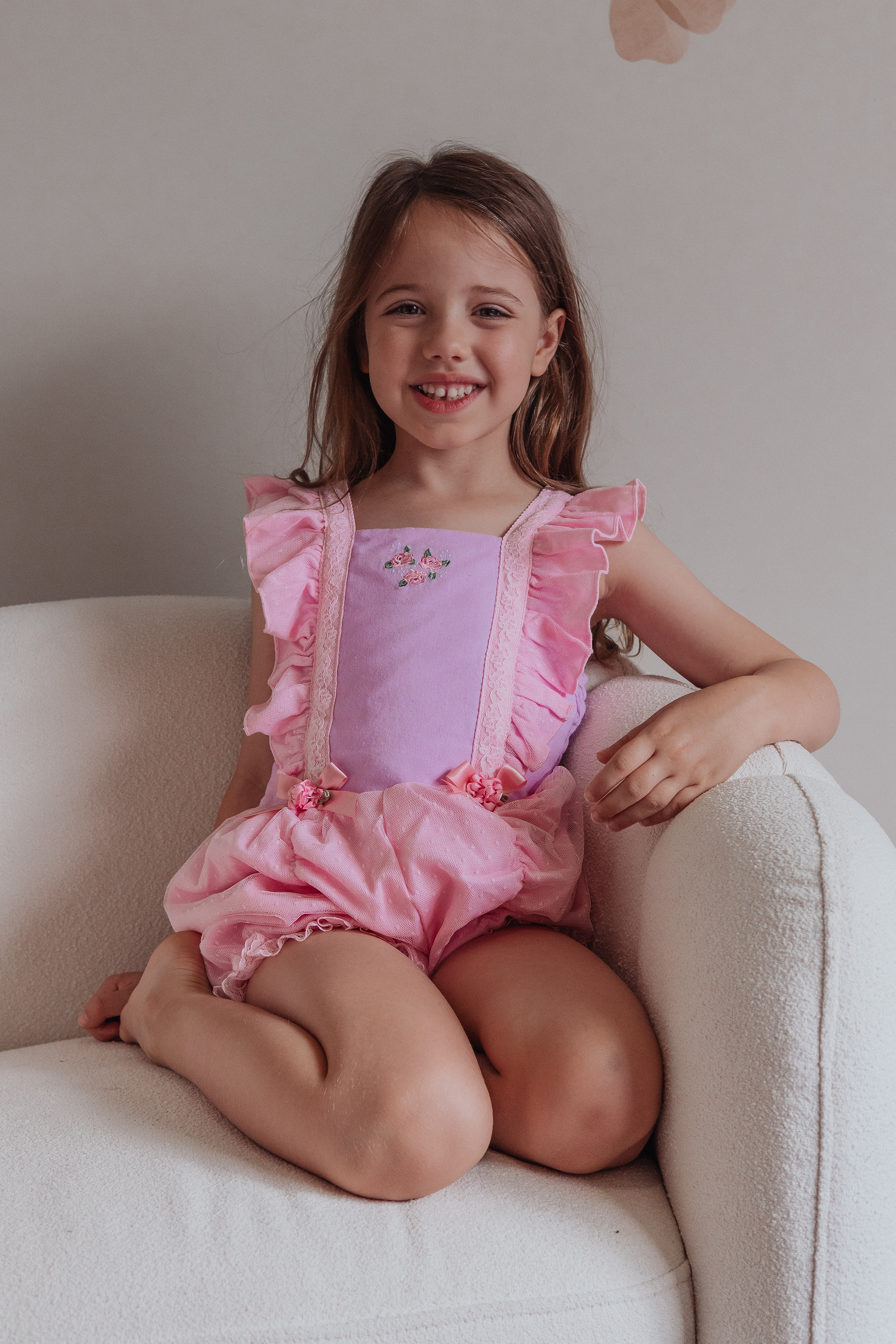 romper, pink, dollcake, new, clothing, toddler, girls, easter, front view