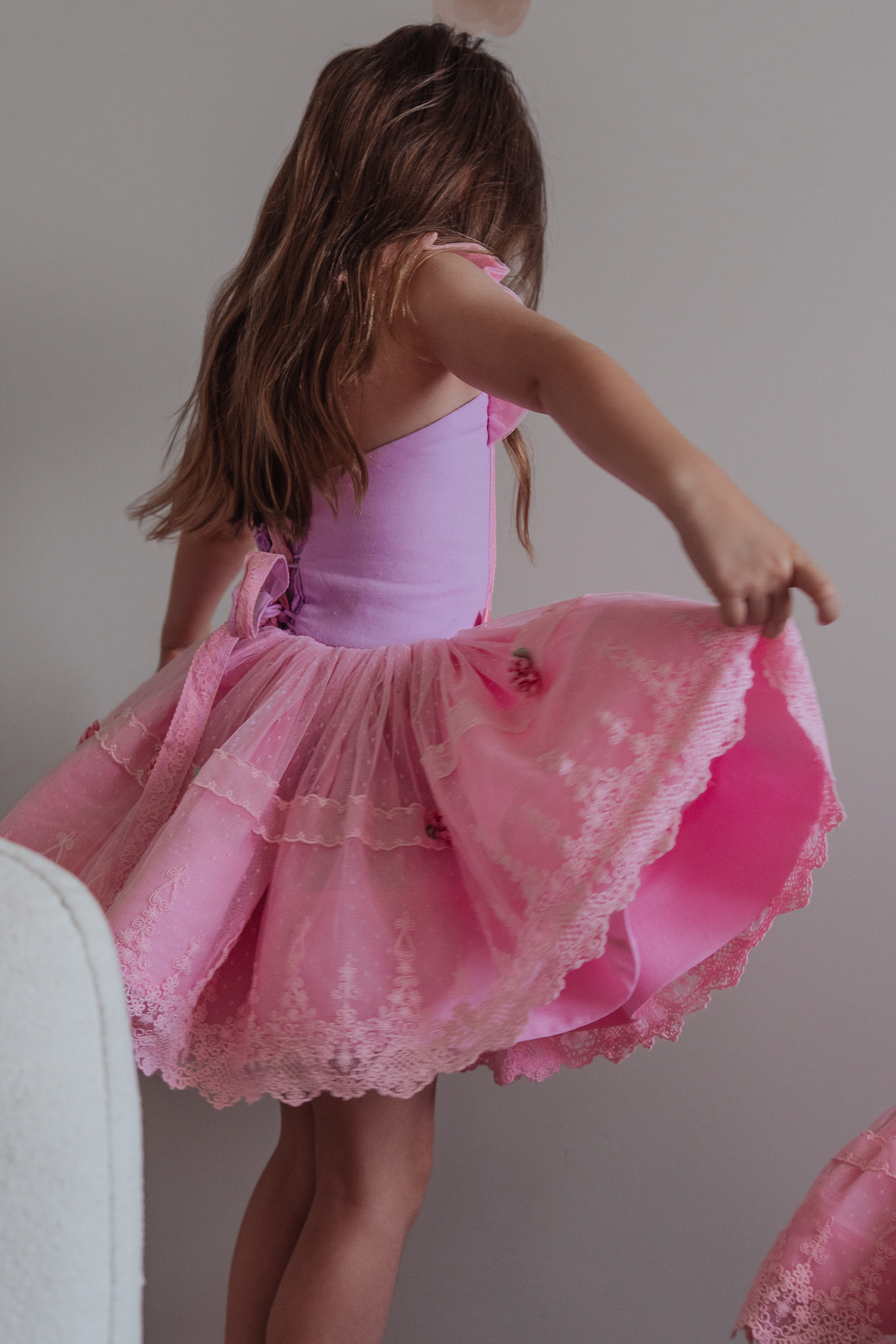 dress, pink, dollcake, new, clothing, toddler, girls, easter, back view