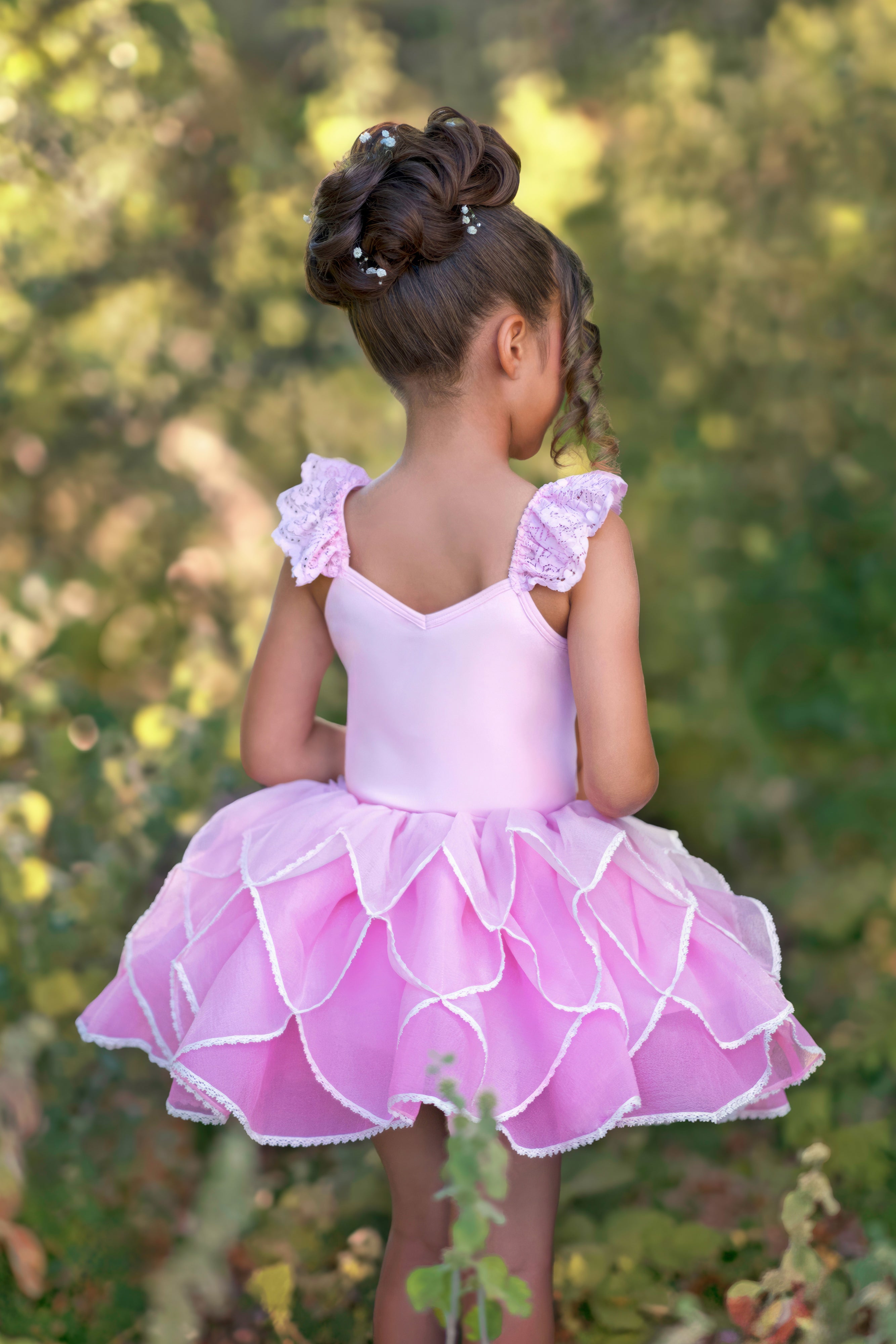 Honeycomb Tiered Dress (Pink)