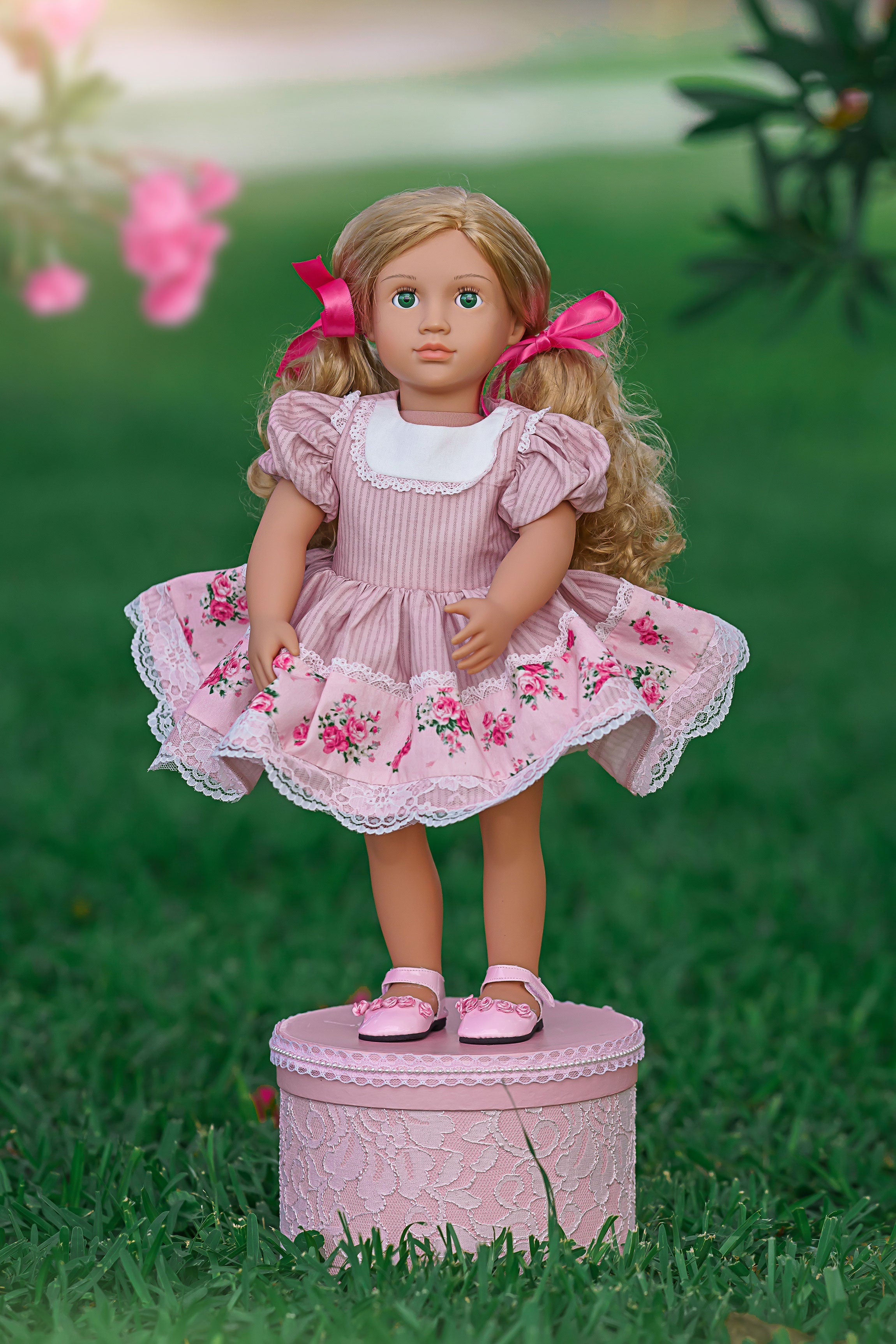 Boxed Doll Little Cottage Stripe Dress