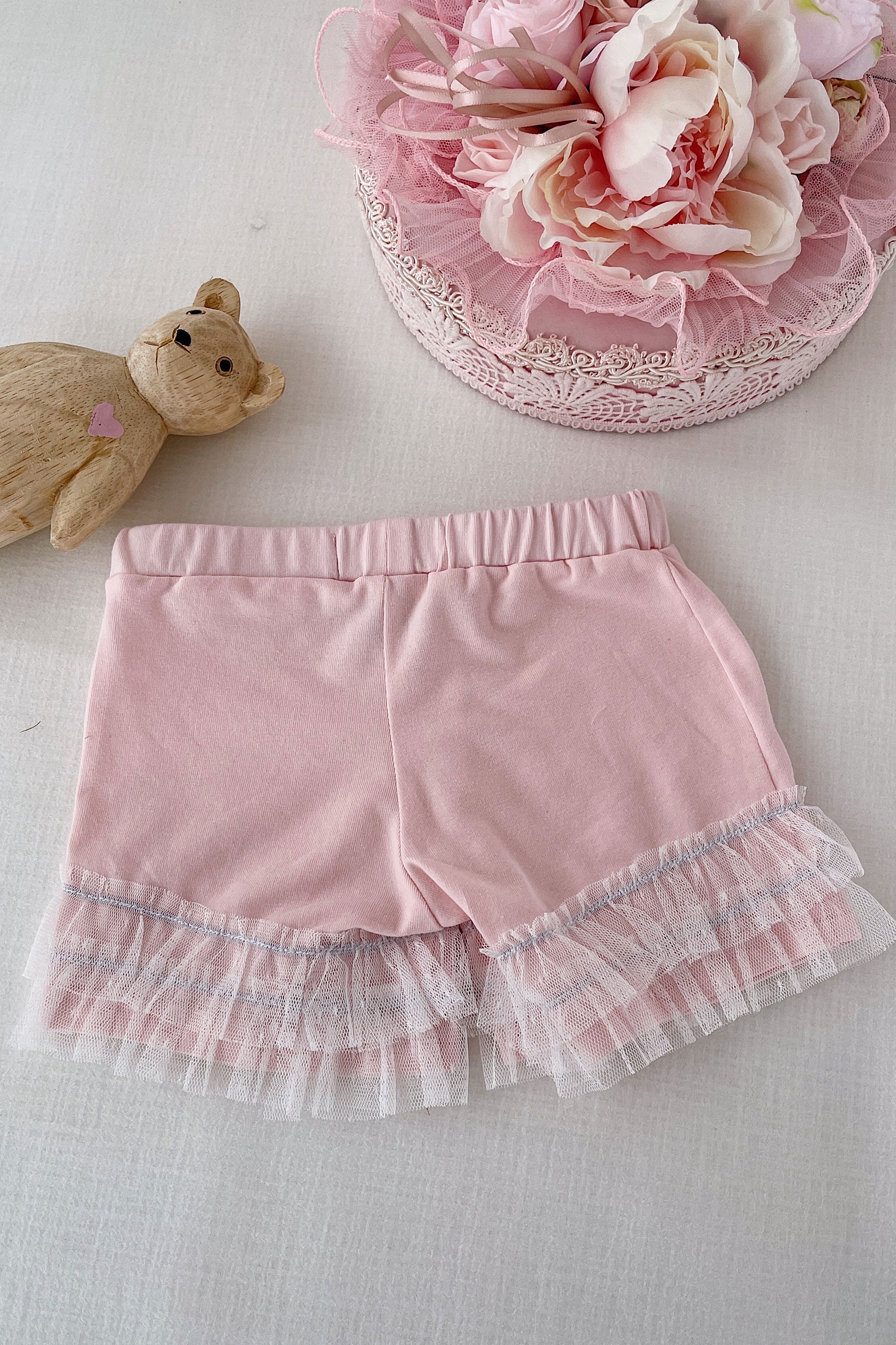 Bunny Kisses Frill Shorts (Merah jambu)